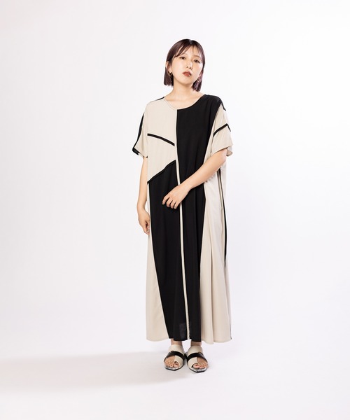 OSMOSIS（オズモーシス）の「2WAYパイピングワンピース（ワンピース・レディース・カーキ/サックスブルー/ブラック・ONE SIZE）」の19枚目の写真