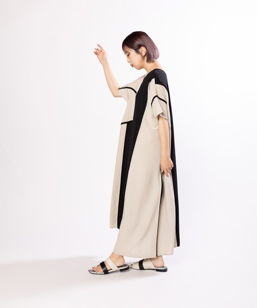 OSMOSIS（オズモーシス）の「2WAYパイピングワンピース（ワンピース・レディース・カーキ/サックスブルー/ブラック・ONE SIZE）」の20枚目の写真