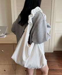 【A4対応大容量／PC収納】【ユニセックス】チェック柄サイドポケットシャーリングビッグショルダーバッグ トラベルバッグ