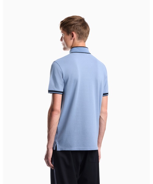 EMPORIO ARMANI（エンポリオアルマーニ）の「【エンポリオ アルマーニ】レギュラーフィット ポロシャツ コットンピケ（ポロシャツ・メンズ・ブラック/ブルー・X-SMALL/X-LARGE/MEDIUM/SMALL/LARGE）」の8枚目の写真