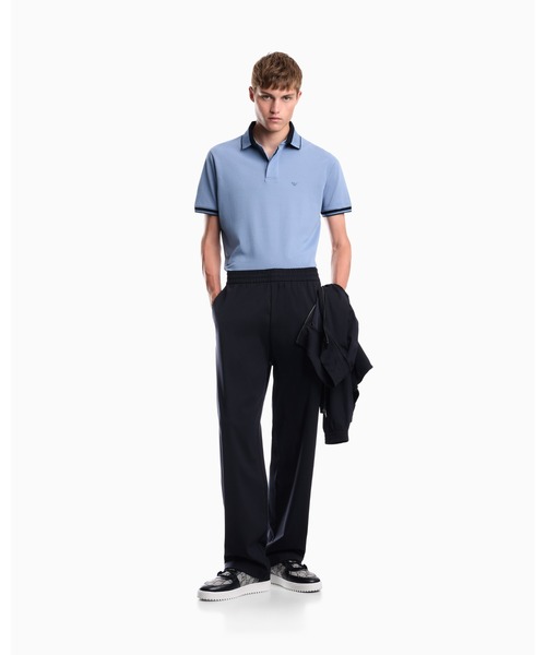 EMPORIO ARMANI（エンポリオアルマーニ）の「【エンポリオ アルマーニ】レギュラーフィット ポロシャツ コットンピケ（ポロシャツ・メンズ・ブラック/ブルー・X-SMALL/X-LARGE/MEDIUM/SMALL/LARGE）」の3枚目の写真