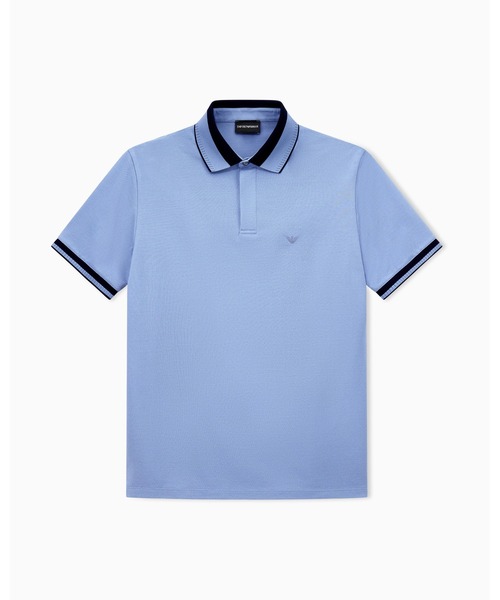 EMPORIO ARMANI（エンポリオアルマーニ）の「【エンポリオ アルマーニ】レギュラーフィット ポロシャツ コットンピケ（ポロシャツ・メンズ・ブラック/ブルー・X-SMALL/X-LARGE/MEDIUM/SMALL/LARGE）」の7枚目の写真