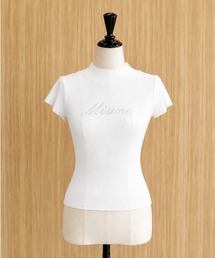 miune（ミューヌ）の「ロゴストーンリブＴシャツ（Tシャツ/カットソー）」