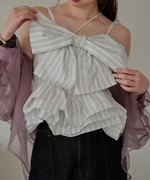 mideal（マイディール）の「ribbon frill peplum bustier / リボンフリルペプラムビスチェ（キャミソール）」