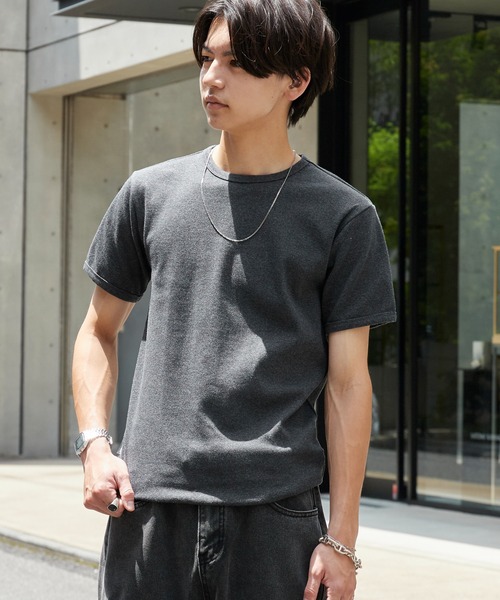 AVIREX（アヴィレックス）の「AVIREX/アビレックス DAILY S/S RIB CREW NECK TEE デイリー 半袖 リブ クルーネック Tシャツ タイト スリムフィット メンズ レディース 2026年 夏 夏服（Tシャツ/カットソー・メンズ・グレー/チャコール/オリーブ/ロイヤルブルー/ホワイト/ブラック・M/L/S）」の4枚目の写真