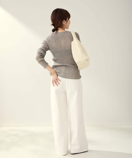 plage（プラージュ）の「《追加》R’IAM RIB SEER プルオーバー（ニット/セーター・レディース・ベージュ/アイボリー/ブラウン・FREE）」の5枚目の写真