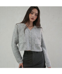 Elodie Pocket Crop Knit Cardigan - 5COL