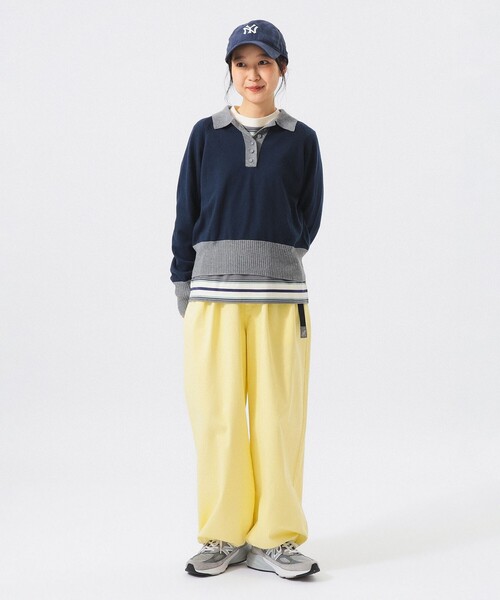 BEAMS BOY(ビームスボーイ)の「カラーブロック ニット ポロ(ニット/セーター・レディース・サックスブルー/ネイビー/イエロー・0/1/2)」の8枚目の写真