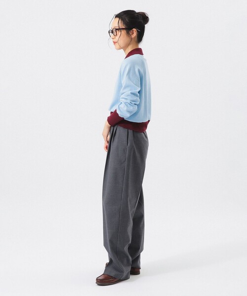 BEAMS BOY(ビームスボーイ)の「カラーブロック ニット ポロ(ニット/セーター・レディース・サックスブルー/ネイビー/イエロー・0/1/2)」の13枚目の写真
