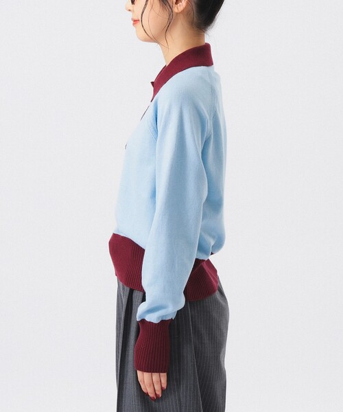 BEAMS BOY(ビームスボーイ)の「カラーブロック ニット ポロ(ニット/セーター・レディース・サックスブルー/ネイビー/イエロー・0/1/2)」の17枚目の写真