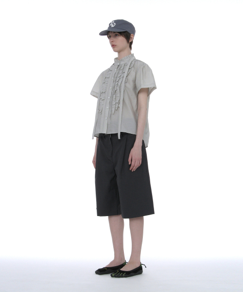 PARTIMENTO WOMEN(パルティメントウィメン)の「スカーフラッフルピンタックブラウス_ライトグレー(シャツ/ブラウス・レディース・その他・SMALL/MEDIUM)」の4枚目の写真