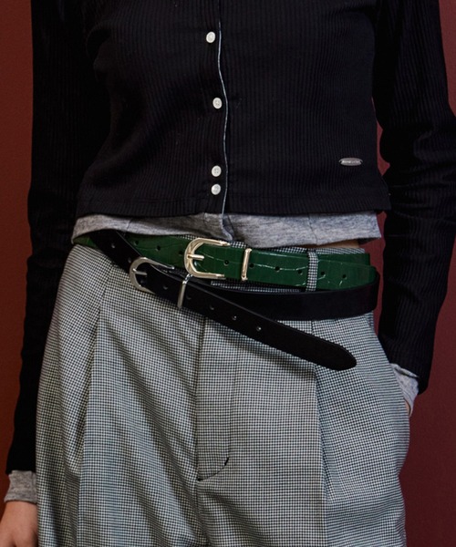 MAISON SPECIAL（メゾンスペシャル）の「【2026Autumn PRE-ORDER】Croc Belt/クロコベルト（ベルト・レディース・グリーン/ブラウン/ブラック・FREE）」の3枚目の写真