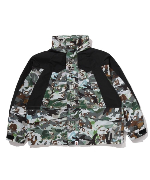 A BATHING APE(アベイシングエイプ)の「HYBRID CAMO SNOWBOARD JACKET(ミリタリージャケット・メンズ・マルチ/オリーブ・X-LARGE/LARGE/MEDIUM/SMALL)」の2枚目の写真