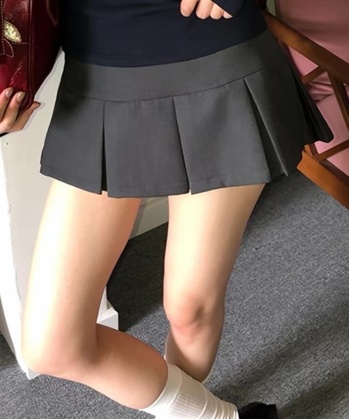 Vipoa(ヴィポア)の「Layered micro mini skirt pants(その他パンツ・レディース・ブラック/グレー・MEDIUM/SMALL)」の1枚目の写真