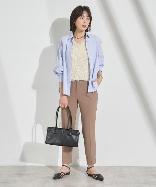INDIVI(インディヴィ)の「【接触冷感/ストレッチ◎】取外し可ボウタイシャツ(シャツ/ブラウス・レディース・ライトブルー/オレンジ系/ホワイト・38/34/15 /13/05/19)」の15枚目の写真