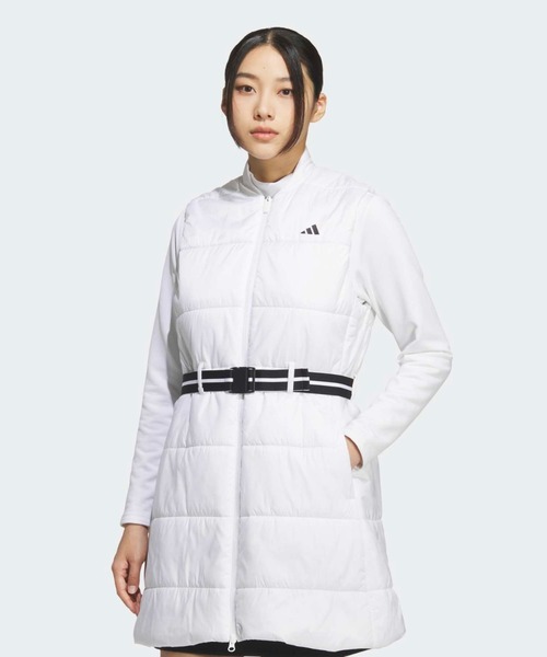 adidas(アディダス)の「WIND. RDY中わた入りベストロング丈【adidas Golf/アディダスゴルフ】(ブルゾン・レディース・ホワイト・XX-LARGE/LARGE/MEDIUM/SMALL/X-LARGE)」の1枚目の写真