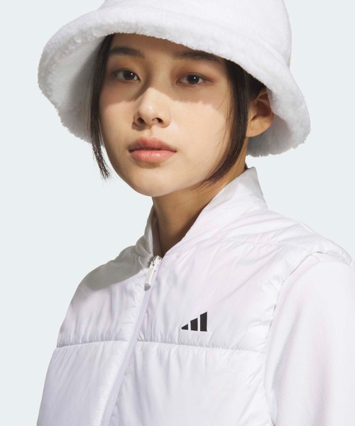 adidas(アディダス)の「WIND. RDY中わた入りベストロング丈【adidas Golf/アディダスゴルフ】(ブルゾン・レディース・ホワイト・XX-LARGE/LARGE/MEDIUM/SMALL/X-LARGE)」の6枚目の写真