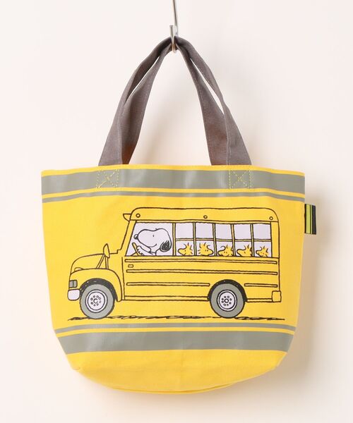 PEANUTS(ピーナッツ)の「【 PEANUTS 】 スヌーピー カラーマチ付バッグ 26S7(エコバッグ/サブバッグ・レディース・イエロー/ネイビー・FREE)」の2枚目の写真