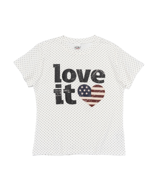CARGOBROS FOR WOMAN(カーゴブロスフォーウィメン)の「ヴィンテージハートフラッグショート半袖Tシャツ(ホワイト)(Tシャツ/カットソー・レディース・その他・SMALL/MEDIUM)」の2枚目の写真