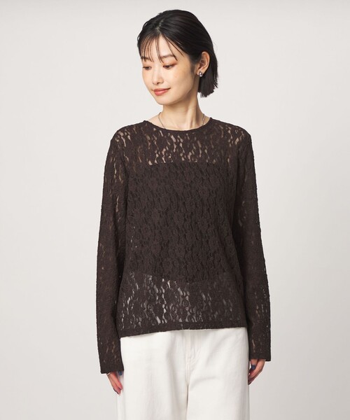 green label relaxing(グリーンレーベルリラクシング)の「レース プルオーバー カットソー(Tシャツ/カットソー・レディース・ダークブラウン/オフホワイト/ブラック・FREE)」の11枚目の写真