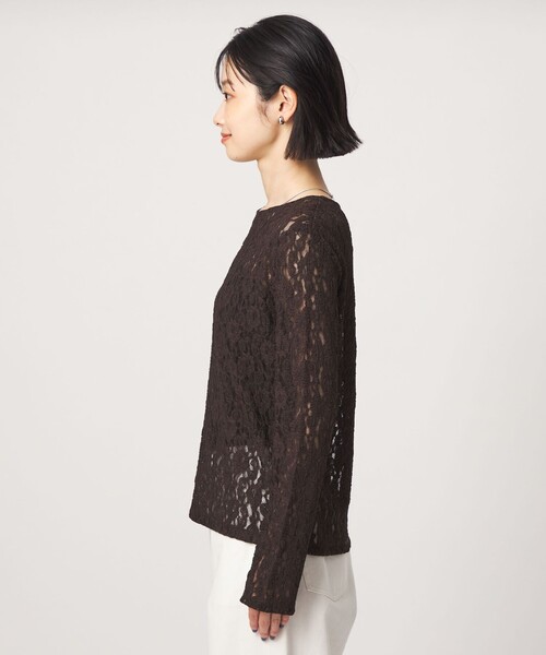 green label relaxing(グリーンレーベルリラクシング)の「レース プルオーバー カットソー(Tシャツ/カットソー・レディース・ダークブラウン/オフホワイト/ブラック・FREE)」の12枚目の写真