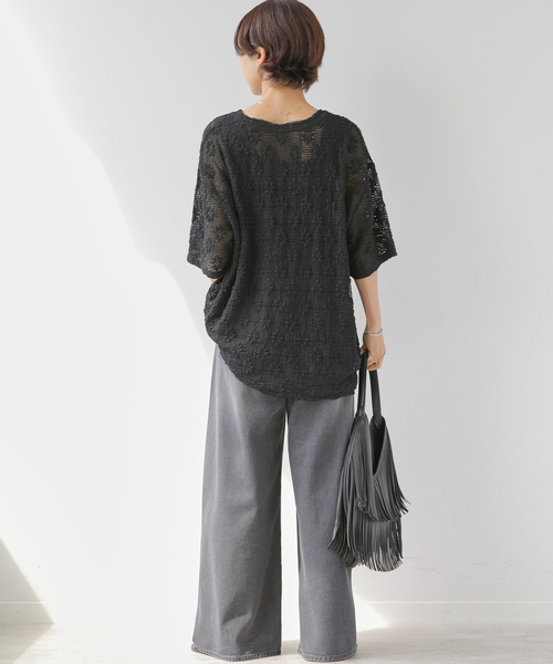 JOURNAL STANDARD relume(ジャーナルスタンダード レリューム)の「コットンツイルワイドパンツ(デニムパンツ・レディース・チャコールグレー/ブラウン/ベージュ・38/36)」の9枚目の写真