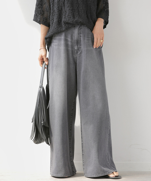 JOURNAL STANDARD relume(ジャーナルスタンダード レリューム)の「コットンツイルワイドパンツ(デニムパンツ・レディース・チャコールグレー/ブラウン/ベージュ・38/36)」の8枚目の写真