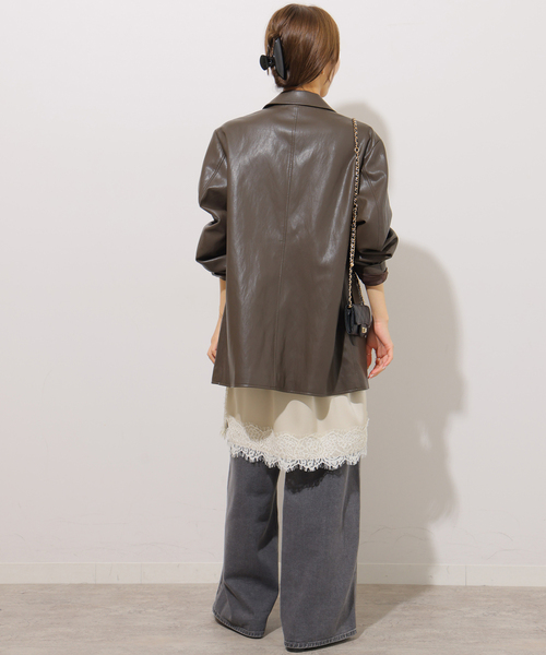 JOURNAL STANDARD relume(ジャーナルスタンダード レリューム)の「コットンツイルワイドパンツ(デニムパンツ・レディース・チャコールグレー/ブラウン/ベージュ・38/36)」の12枚目の写真