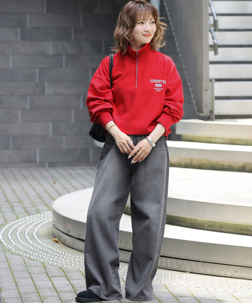JOURNAL STANDARD relume(ジャーナルスタンダード レリューム)の「コットンツイルワイドパンツ(デニムパンツ・レディース・チャコールグレー/ブラウン/ベージュ・38/36)」の13枚目の写真