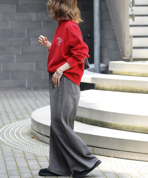 JOURNAL STANDARD relume(ジャーナルスタンダード レリューム)の「コットンツイルワイドパンツ(デニムパンツ・レディース・チャコールグレー/ブラウン/ベージュ・38/36)」の14枚目の写真