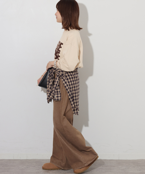 JOURNAL STANDARD relume(ジャーナルスタンダード レリューム)の「コットンツイルワイドパンツ(デニムパンツ・レディース・チャコールグレー/ブラウン/ベージュ・38/36)」の17枚目の写真