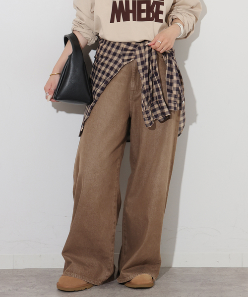 JOURNAL STANDARD relume(ジャーナルスタンダード レリューム)の「コットンツイルワイドパンツ(デニムパンツ・レディース・チャコールグレー/ブラウン/ベージュ・38/36)」の19枚目の写真
