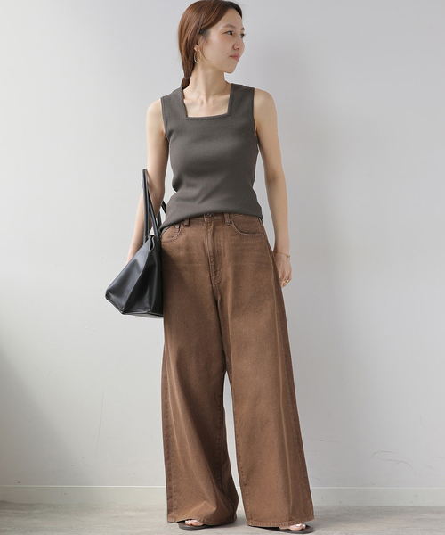 JOURNAL STANDARD relume(ジャーナルスタンダード レリューム)の「コットンツイルワイドパンツ(デニムパンツ・レディース・チャコールグレー/ブラウン/ベージュ・38/36)」の21枚目の写真