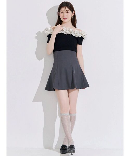 MERCURYDUO(マーキュリーデュオ)の「ハリヌキラメリブハイソックス(ソックス/靴下・レディース・ブラック/ライトグレー/グレー・FREE)」の15枚目の写真