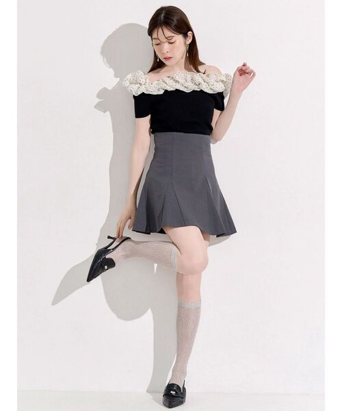 MERCURYDUO(マーキュリーデュオ)の「ハリヌキラメリブハイソックス(ソックス/靴下・レディース・ブラック/ライトグレー/グレー・FREE)」の14枚目の写真