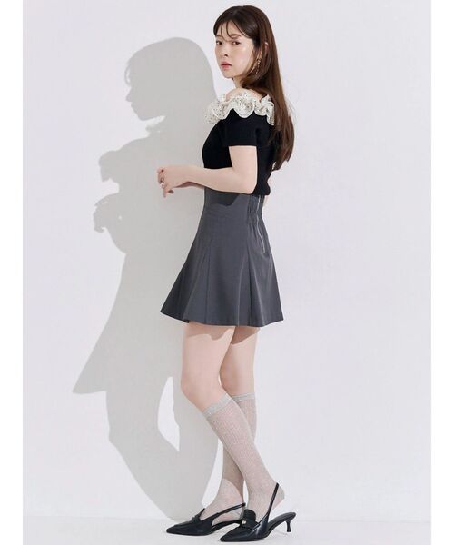 MERCURYDUO(マーキュリーデュオ)の「ハリヌキラメリブハイソックス(ソックス/靴下・レディース・ブラック/ライトグレー/グレー・FREE)」の12枚目の写真