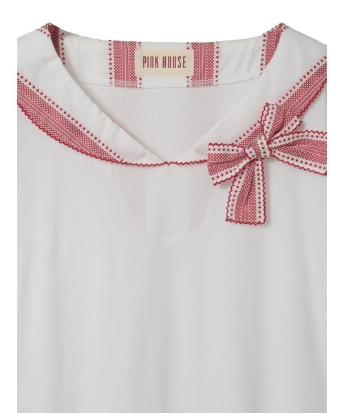 PINK HOUSE(ピンクハウス)の「ドビーストライプセーラーカットソーチュニック(チュニック・レディース・ホワイト×レッド/ホワイト×ブルー/レッド/ブルー/ブラック・フリー)」の19枚目の写真