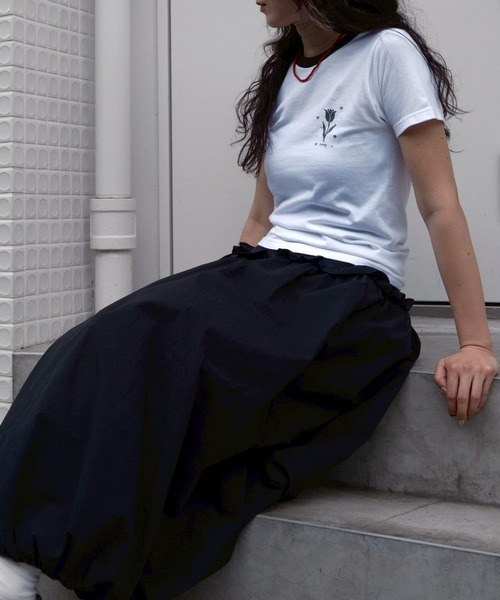 BLOOMING CHARM(ブルーミングチャーム)の「Lovely Tulip Mini T-shirt(Tシャツ/カットソー・レディース・レッド/ネイビー/ブラック・ONE SIZE)」の11枚目の写真