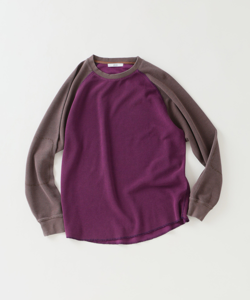 JOURNAL STANDARD relume(ジャーナルスタンダード レリューム)の「フェードワッフル ラグラン ロンT(Tシャツ/カットソー・メンズ・ブラウン/ブラック/ブルー・MEDIUM/LARGE)」の1枚目の写真