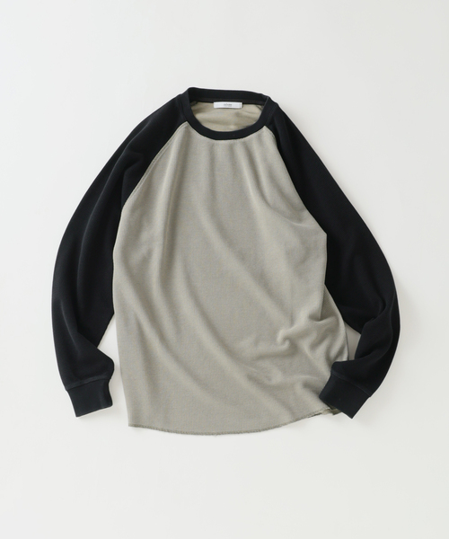 JOURNAL STANDARD relume(ジャーナルスタンダード レリューム)の「フェードワッフル ラグラン ロンT(Tシャツ/カットソー・メンズ・ブラウン/ブラック/ブルー・MEDIUM/LARGE)」の2枚目の写真