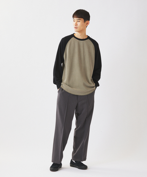 JOURNAL STANDARD relume(ジャーナルスタンダード レリューム)の「フェードワッフル ラグラン ロンT(Tシャツ/カットソー・メンズ・ブラウン/ブラック/ブルー・MEDIUM/LARGE)」の8枚目の写真
