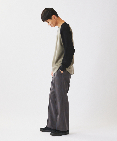 JOURNAL STANDARD relume(ジャーナルスタンダード レリューム)の「フェードワッフル ラグラン ロンT(Tシャツ/カットソー・メンズ・ブラウン/ブラック/ブルー・MEDIUM/LARGE)」の11枚目の写真