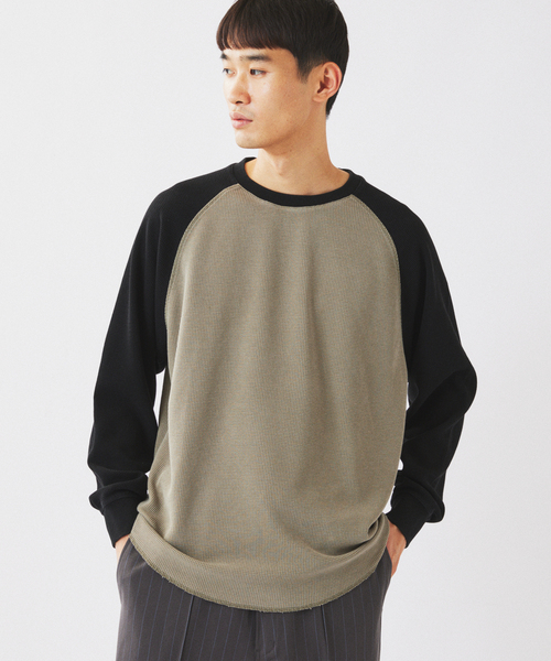 JOURNAL STANDARD relume(ジャーナルスタンダード レリューム)の「フェードワッフル ラグラン ロンT(Tシャツ/カットソー・メンズ・ブラウン/ブラック/ブルー・MEDIUM/LARGE)」の13枚目の写真