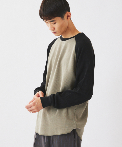 JOURNAL STANDARD relume(ジャーナルスタンダード レリューム)の「フェードワッフル ラグラン ロンT(Tシャツ/カットソー・メンズ・ブラウン/ブラック/ブルー・MEDIUM/LARGE)」の15枚目の写真