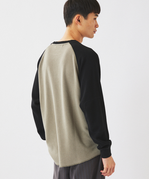 JOURNAL STANDARD relume(ジャーナルスタンダード レリューム)の「フェードワッフル ラグラン ロンT(Tシャツ/カットソー・メンズ・ブラウン/ブラック/ブルー・MEDIUM/LARGE)」の17枚目の写真