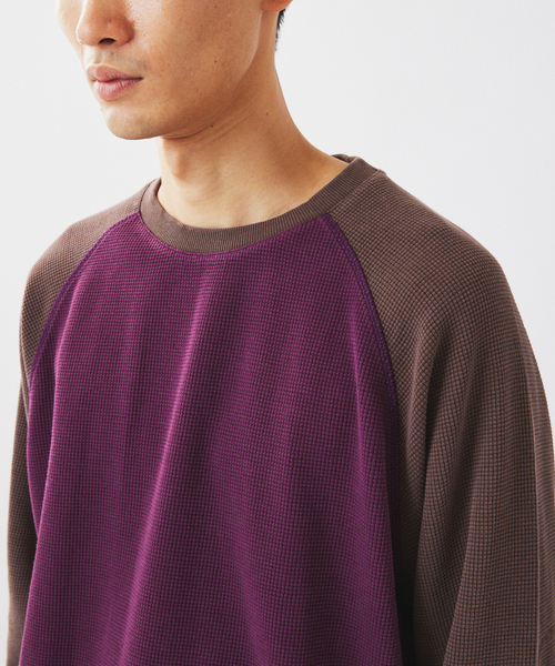 JOURNAL STANDARD relume(ジャーナルスタンダード レリューム)の「フェードワッフル ラグラン ロンT(Tシャツ/カットソー・メンズ・ブラウン/ブラック/ブルー・MEDIUM/LARGE)」の22枚目の写真