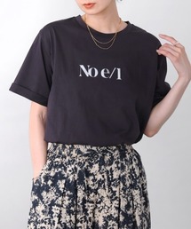 消耗加工綿天竺メタルロゴプリントTee