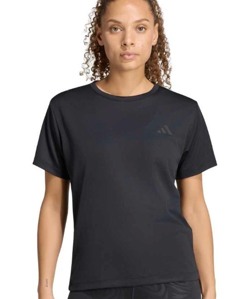 adidas(アディダス)の「【別注】アディダス adidas トレーニング向け半袖Tシャツ 限定コラボ(Tシャツ/カットソー・レディース・ブラック/サックスブルー/スモークピンク・S/M/L/XL)」の2枚目の写真