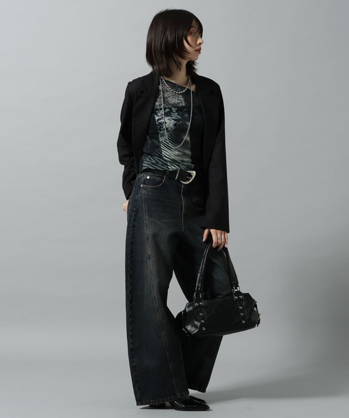 PAGEBOY(ページボーイ)の「【KISHI KAISEI】EXCLUSIVE ARTWORK ワンショルシアーロンT(Tシャツ/カットソー・レディース・グレー系その他/ブルー系その他4・FREE)」の11枚目の写真