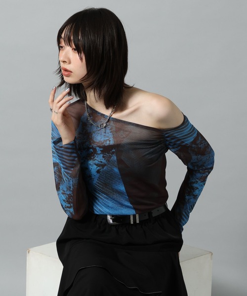 PAGEBOY(ページボーイ)の「【KISHI KAISEI】EXCLUSIVE ARTWORK ワンショルシアーロンT(Tシャツ/カットソー・レディース・グレー系その他/ブルー系その他4・FREE)」の15枚目の写真